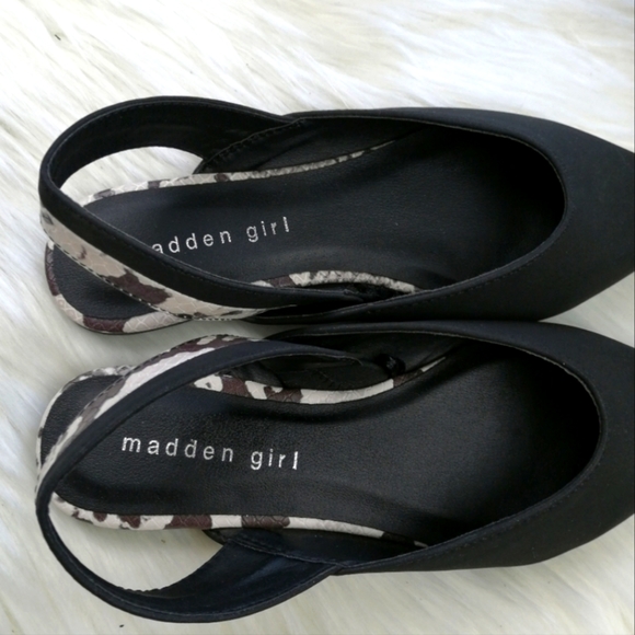 Madden Girl Black Slingback Pointed Toe Flats Size 5.5 - Picture 4 of 6